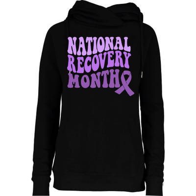 Warrior National Recovery Month Addiction Recovery Awareness Womens Funnel Neck Pullover Hood