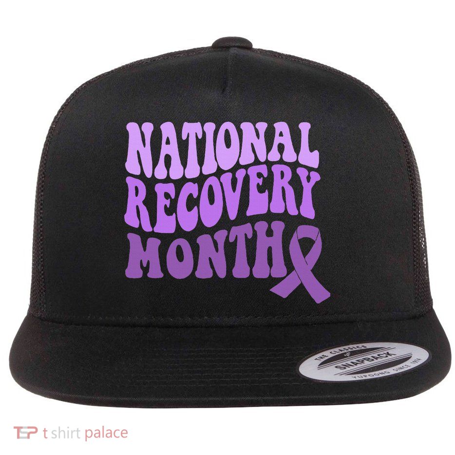 Warrior National Recovery Month Addiction Recovery Awareness Flat Bill Trucker Hat