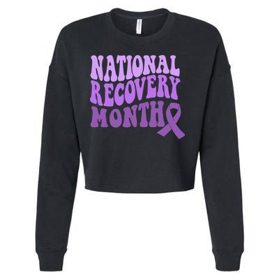Warrior National Recovery Month Addiction Recovery Awareness Cropped Pullover Crew
