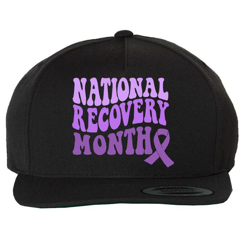 Warrior National Recovery Month Addiction Recovery Awareness Wool Snapback Cap