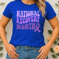 Warrior National Recovery Month Addiction Recovery Awareness Womens T-Shirt