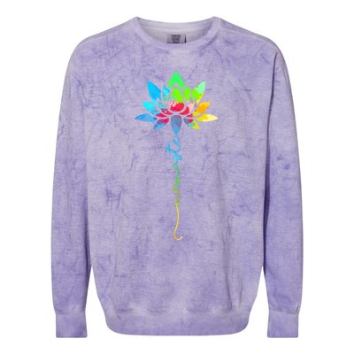 Wo Namaste Rainbow Dala Lotus Flower Meditation Yoga Meaningful Gift Colorblast Crewneck Sweatshirt