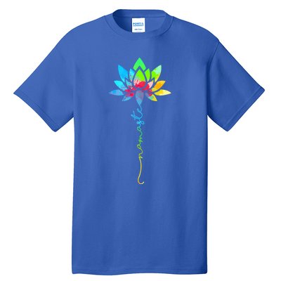 Wo Namaste Rainbow Dala Lotus Flower Meditation Yoga Meaningful Gift Tall T-Shirt