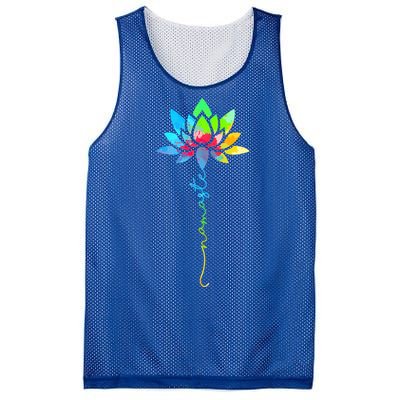 Wo Namaste Rainbow Dala Lotus Flower Meditation Yoga Meaningful Gift Mesh Reversible Basketball Jersey Tank