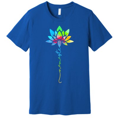 Wo Namaste Rainbow Dala Lotus Flower Meditation Yoga Meaningful Gift Premium T-Shirt