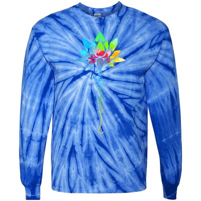 Wo Namaste Rainbow Dala Lotus Flower Meditation Yoga Meaningful Gift Tie-Dye Long Sleeve Shirt