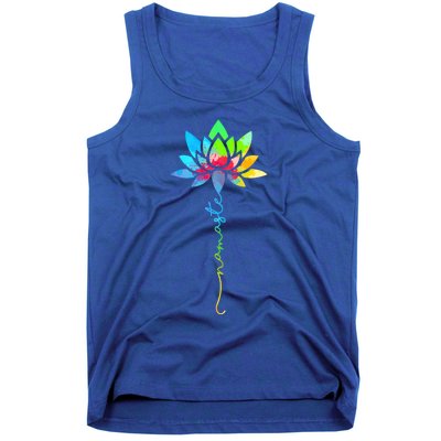 Wo Namaste Rainbow Dala Lotus Flower Meditation Yoga Meaningful Gift Tank Top