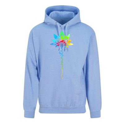 Wo Namaste Rainbow Dala Lotus Flower Meditation Yoga Meaningful Gift Unisex Surf Hoodie