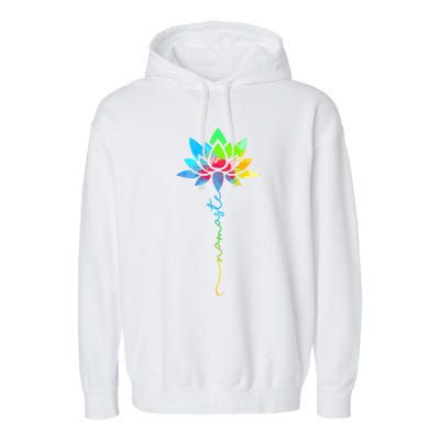 Wo Namaste Rainbow Dala Lotus Flower Meditation Yoga Meaningful Gift Garment-Dyed Fleece Hoodie