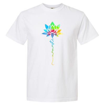 Wo Namaste Rainbow Dala Lotus Flower Meditation Yoga Meaningful Gift Garment-Dyed Heavyweight T-Shirt