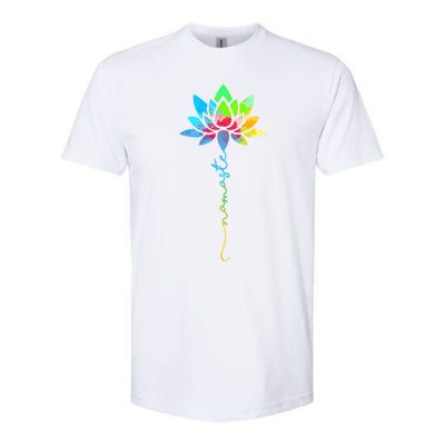 Wo Namaste Rainbow Dala Lotus Flower Meditation Yoga Meaningful Gift Softstyle CVC T-Shirt