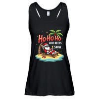 Who Needs Snow Santa Vacation Ho Ho Ho Ladies Essential Flowy Tank