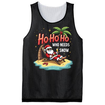 Who Needs Snow Santa Vacation Ho Ho Ho Mesh Reversible Basketball Jersey Tank