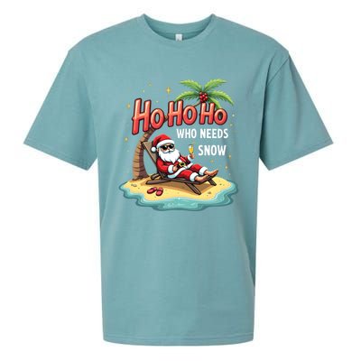 Who Needs Snow Santa Vacation Ho Ho Ho Sueded Cloud Jersey T-Shirt