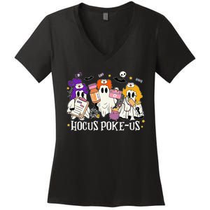 Witches Nurse Spooky Nurse Costume Halloween Nursing Women's V-Neck T-Shirt