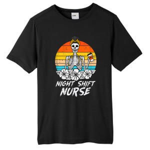 Womens Night Shift Nurse Skeleton Retro Halloween Scrub Tall Fusion ChromaSoft Performance T-Shirt