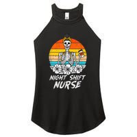 Womens Night Shift Nurse Skeleton Retro Halloween Scrub Women's Perfect Tri Rocker Tank