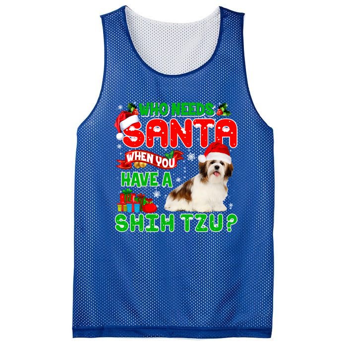 Who Needs Santa When You Have A Shih Tzu Santa Xmas Pajama Great Gift Mesh Reversible Basketball Jersey Tank