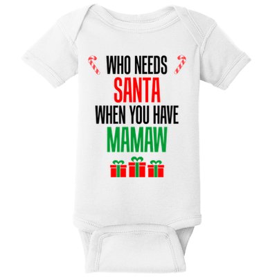 Who Needs Santa When You Have Mamaw Cool Gift Baby Bodysuit