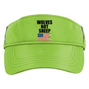 Wolves Not Sheep Distressed American USA Flag Adult Drive Performance Visor