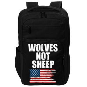 Wolves Not Sheep Distressed American USA Flag Impact Tech Backpack