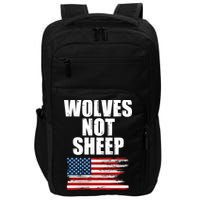 Wolves Not Sheep Distressed American USA Flag Impact Tech Backpack