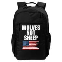 Wolves Not Sheep Distressed American USA Flag Backpack