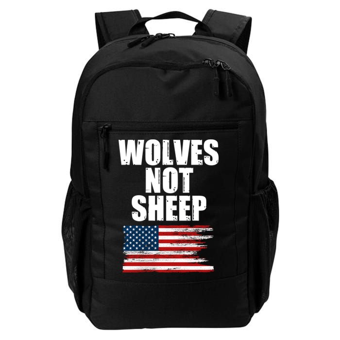 Wolves Not Sheep Distressed American USA Flag Backpack