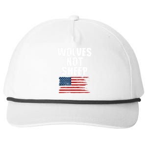 Wolves Not Sheep Distressed American USA Flag Snapback Five-Panel Rope Hat