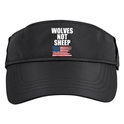 Wolves Not Sheep Distressed American USA Flag Adult Drive Performance Visor
