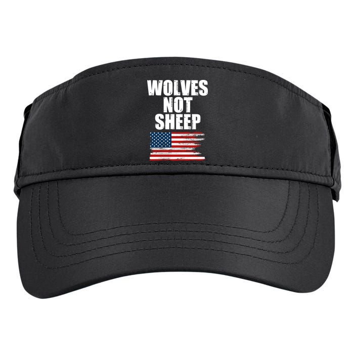 Wolves Not Sheep Distressed American USA Flag Adult Drive Performance Visor