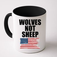 Wolves Not Sheep Distressed American USA Flag Mug