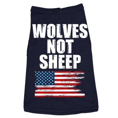 Wolves Not Sheep Distressed American USA Flag Doggie Tank