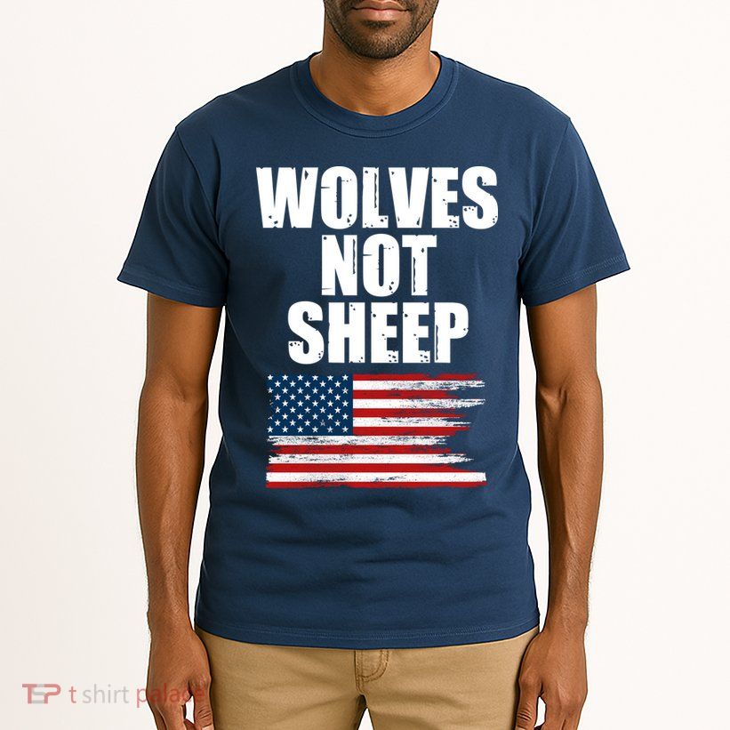 Wolves Not Sheep Distressed American USA Flag Tall T-Shirt