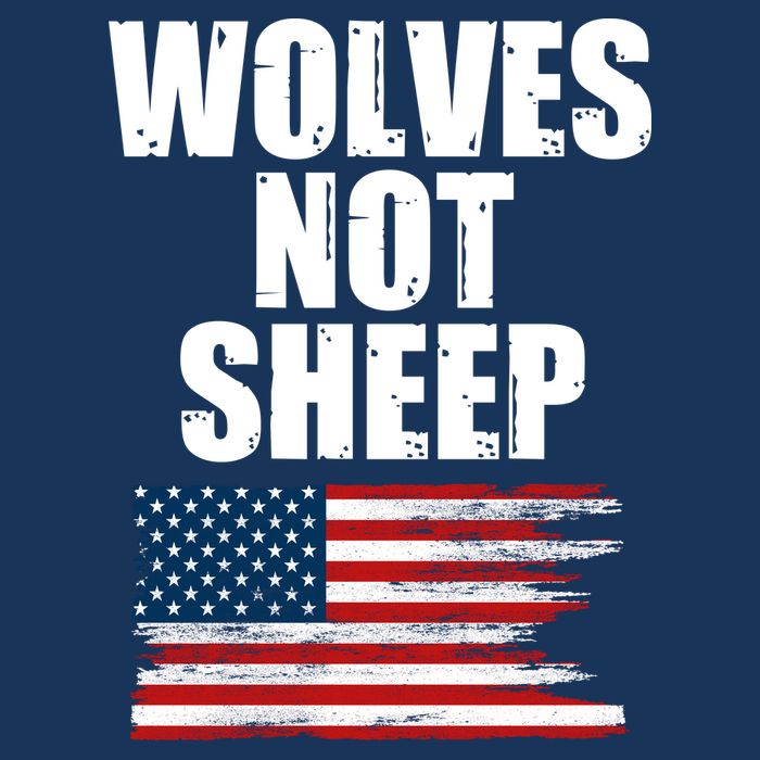 Wolves Not Sheep Distressed American USA Flag Flatbill Hat