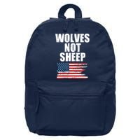 Wolves Not Sheep Distressed American USA Flag 16 in Basic Backpack