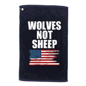 Wolves Not Sheep Distressed American USA Flag Platinum Collection Golf Towel