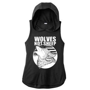 Wolves Not Sheep Ladies PosiCharge Tri-Blend Wicking Draft Hoodie Tank