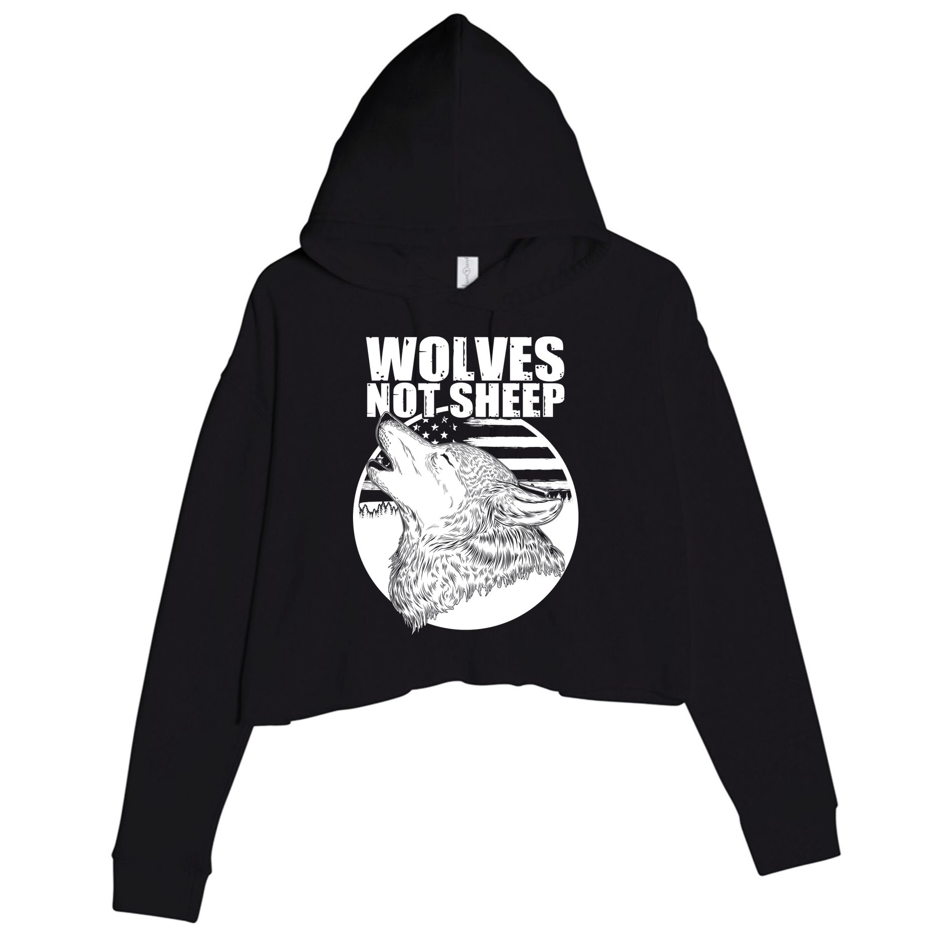 Wolves Not Sheep Crop Fleece Hoodie