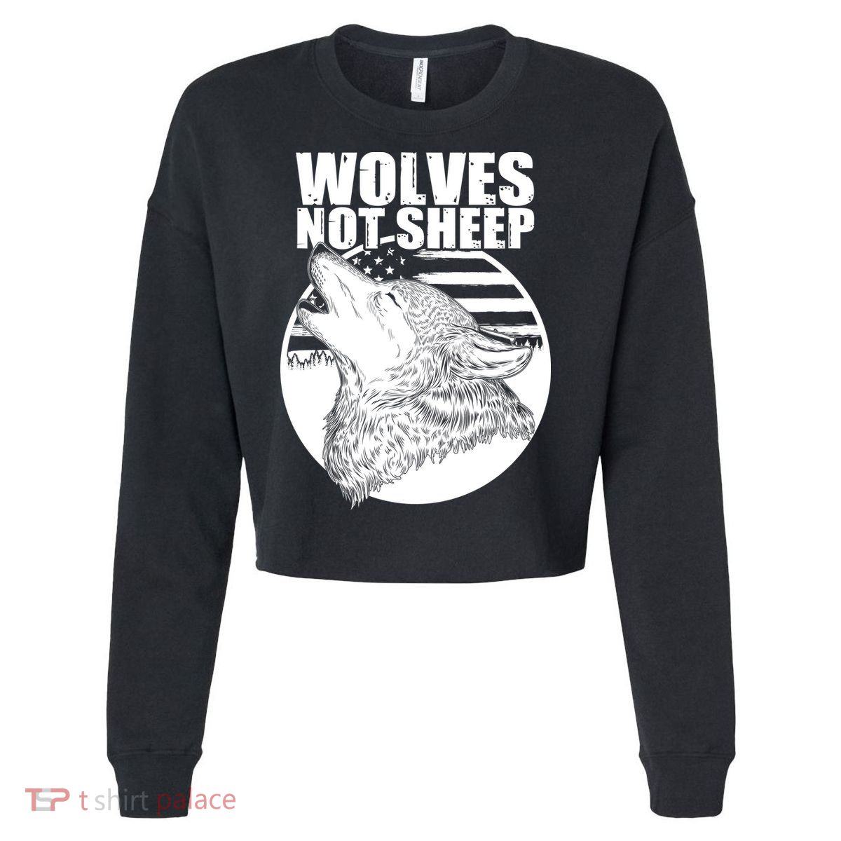 Wolves Not Sheep Cropped Pullover Crew