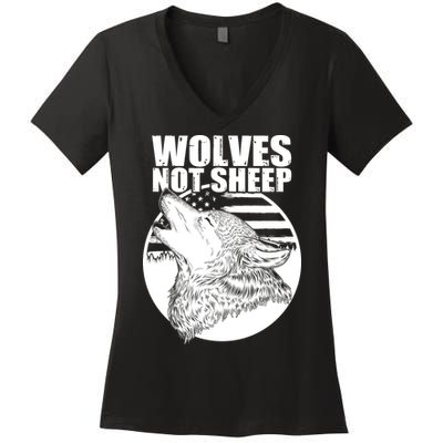 Wolves Not Sheep Women's V-Neck T-Shirt