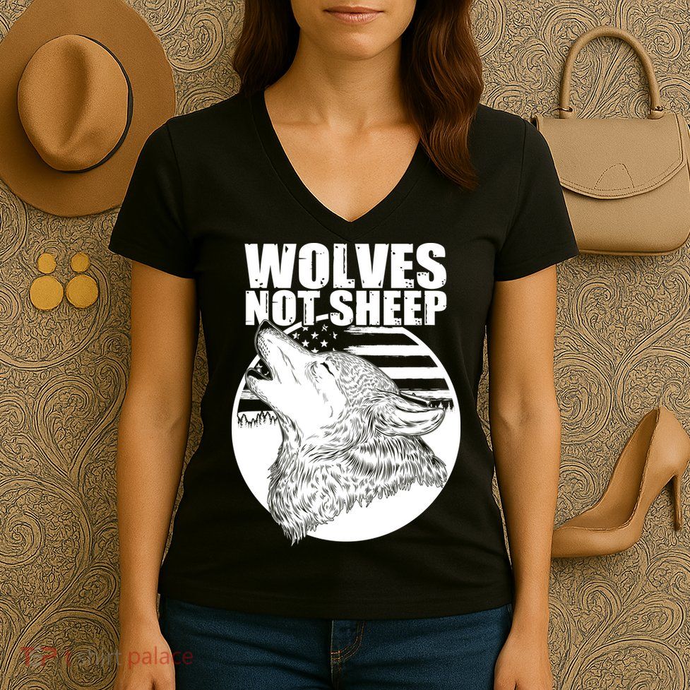 Wolves Not Sheep Women's V-Neck T-Shirt