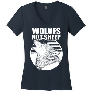 Wolves Not Sheep Women's V-Neck T-Shirt