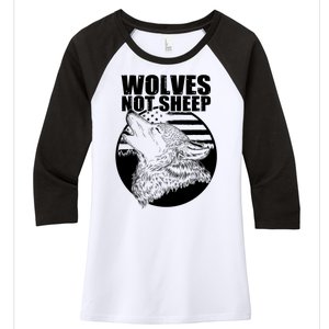 Wolves Not Sheep Women's Tri-Blend 3/4-Sleeve Raglan Shirt