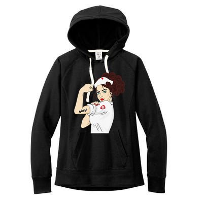 Womens Nurse Strong Woman Warrior Love Nursing Women's Fleece Hoodie