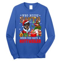 Who Needs Santa When You Have A Rottweiler Xmas Gnomes Gift Long Sleeve Shirt