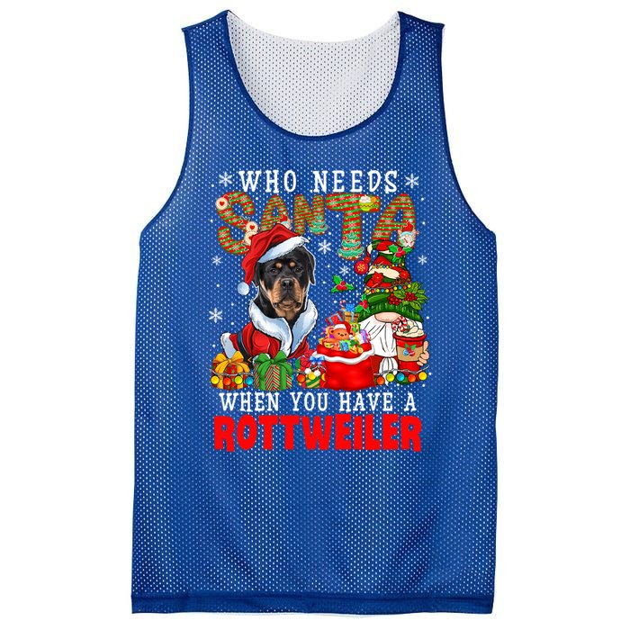 Who Needs Santa When You Have A Rottweiler Xmas Gnomes Gift Mesh Reversible Basketball Jersey Tank