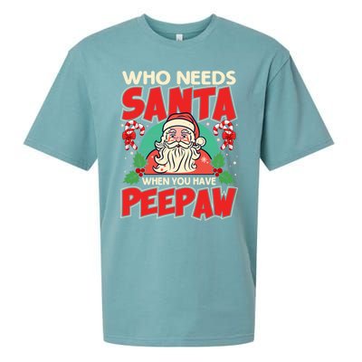 Who Needs Santa When You Have Peepaw Santa Claus Xmas Cool Gift Sueded Cloud Jersey T-Shirt