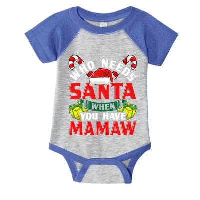 Who Needs Santa When You Have Mamaw Christmas Funny Gift Infant Baby Jersey Bodysuit