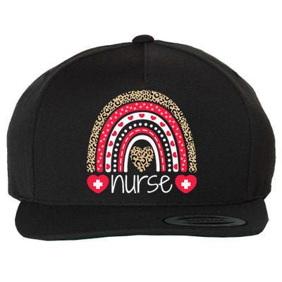 Women Nurse Tee Nurses Week Rainbow Leopard School Nurse Day Wool Snapback Cap